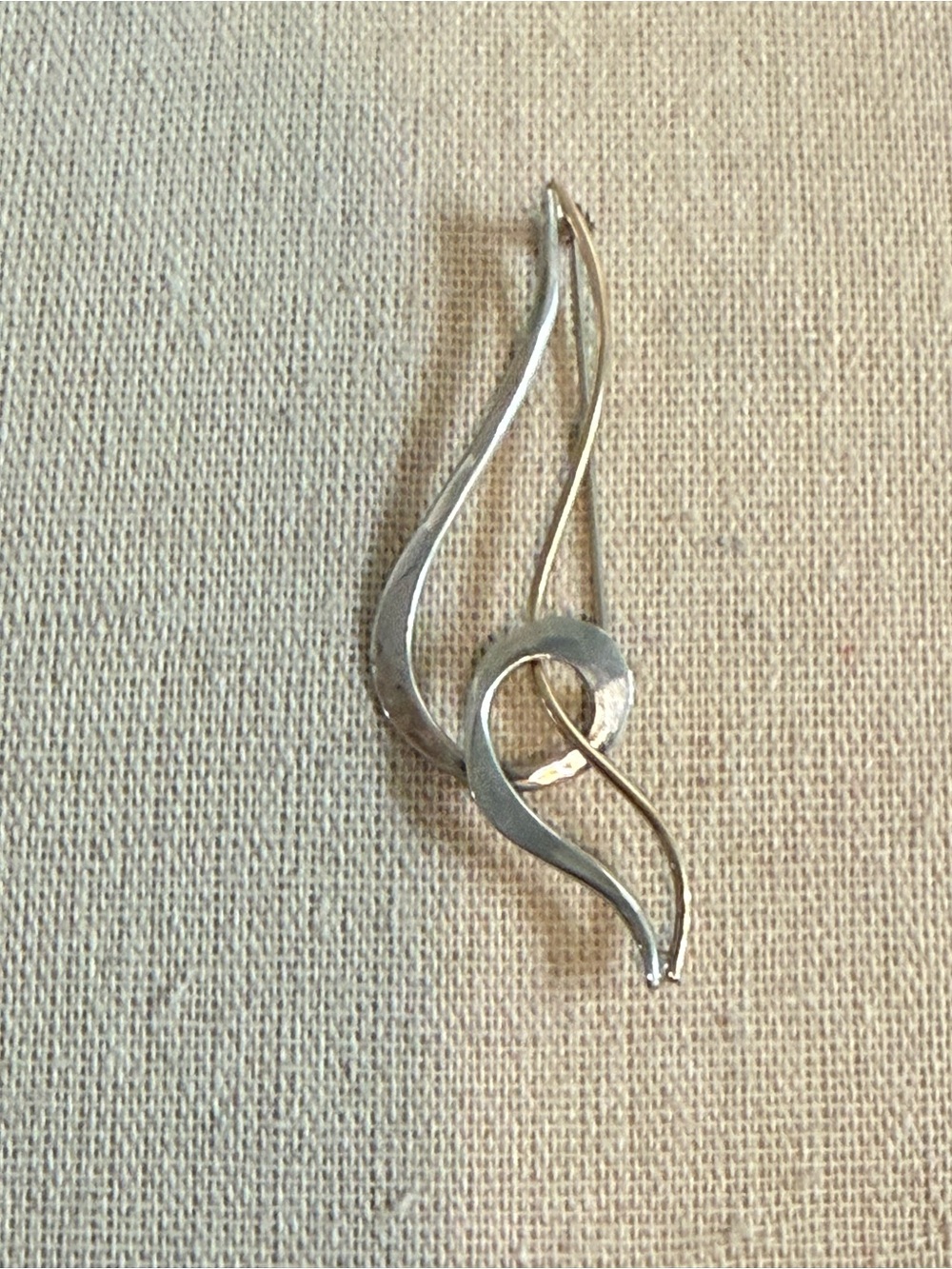 Vintage Sterling Silver Designer Abstract Modernist Pin Brooch Signed STG PJ
